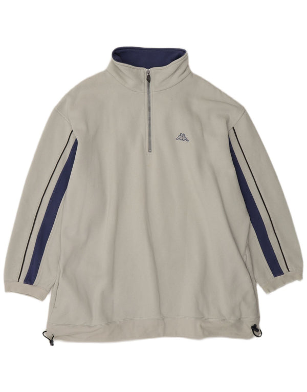 Kappa muška majica s izrezom s patentnim zatvaračem XL od bijelog pamuka