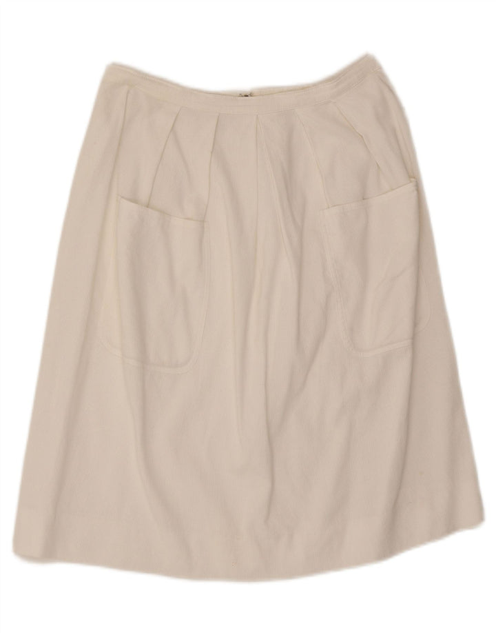 VALENTINO Womens Midi Skirt IT 42 Medium W28 White Cotton Vintage Valentino and Second-Hand Valentino from Messina Hembry 
