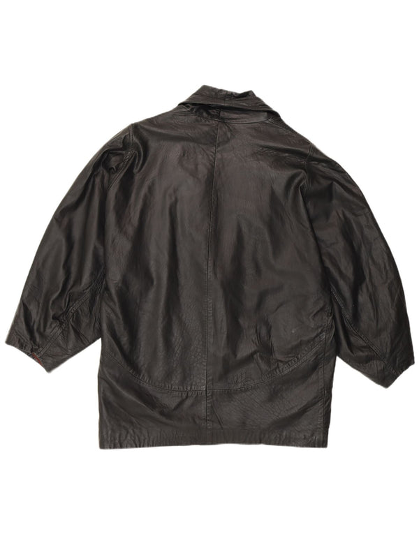 Vintage ženska kožna jakna UK 16 velika crna koža