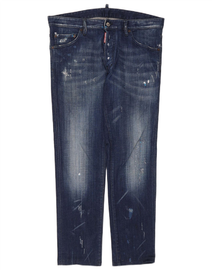 Dsquared2 Ženske otrcane uske traperice IT 52 2XL W36 L29 Plavi pamuk