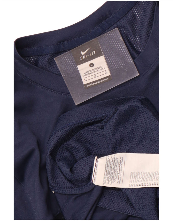 Nike Dri Fit majica kratkih rukava velika, tamnoplava poliesterska