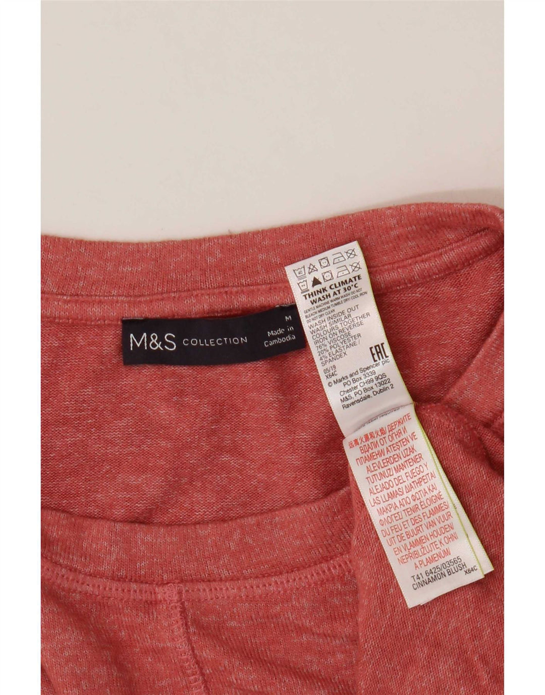 Marks & Spencer ženska majica kratkih rukava UK 14 srednje crvena viskoza