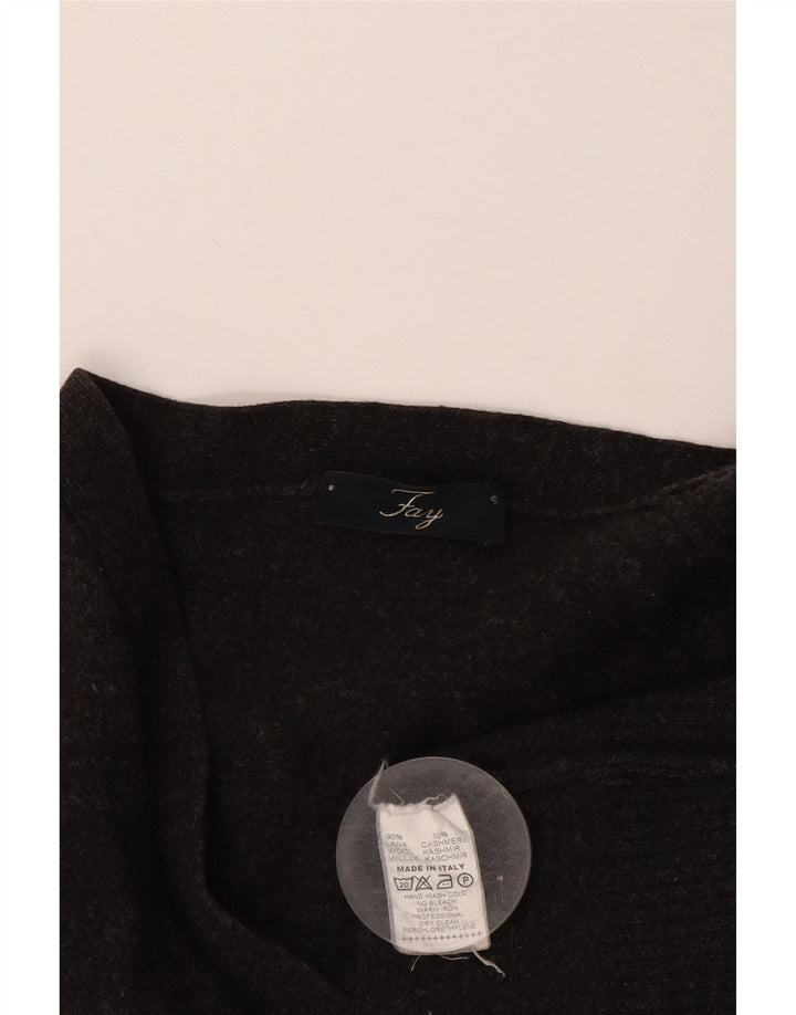 Fay muški kardigan pulover mali sivi vuneni