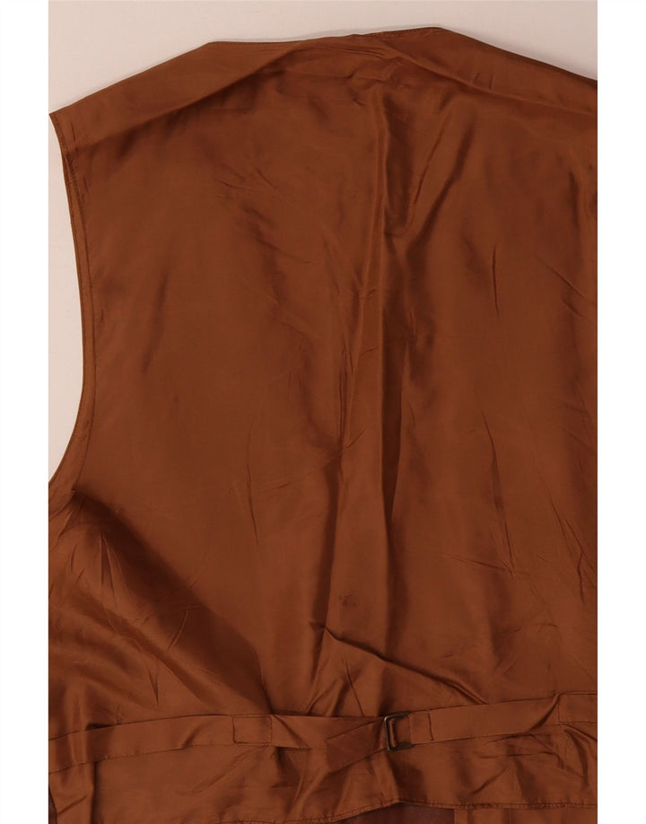 VINTAGE muški kožni prsluk veliki smeđi kožni