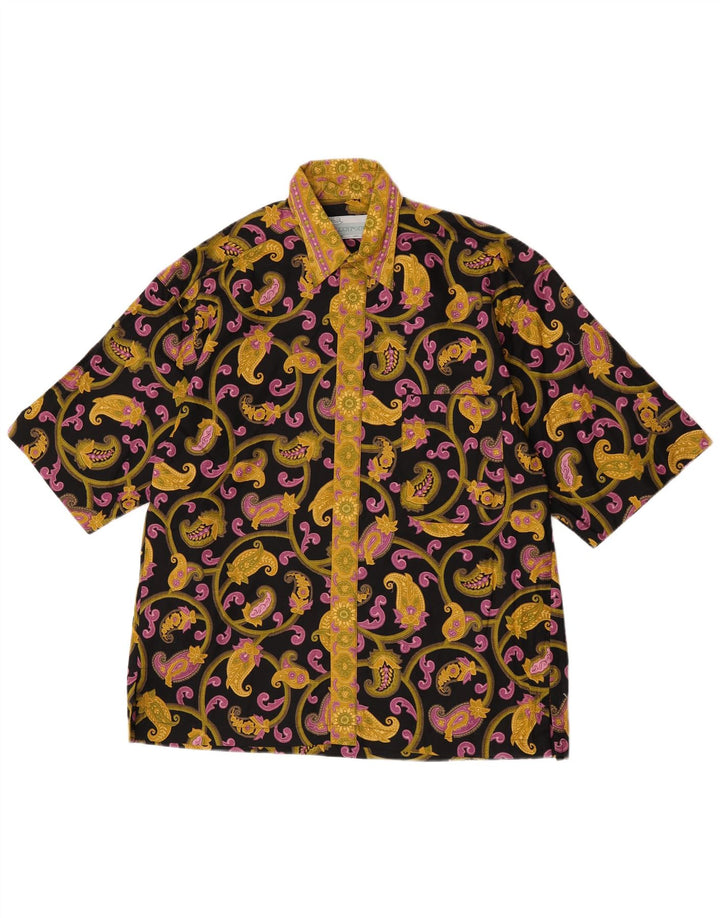 Vintage muška košulja kratkih rukava Srednje crna paisley boja