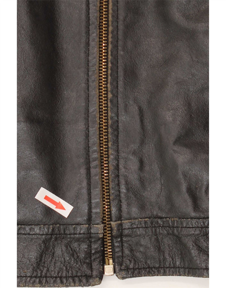Vintage ženska kožna jakna IT 50 XL crna