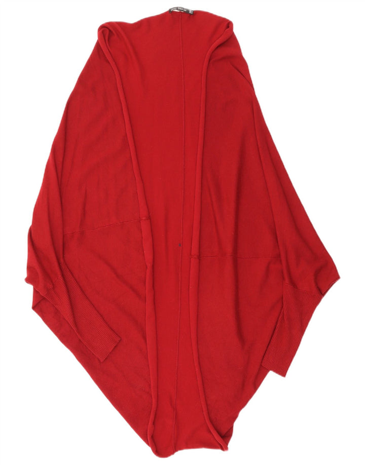 ZARA ženski dugi otvoreni kardigan pulover UK 14 srednje kestenjaste boje