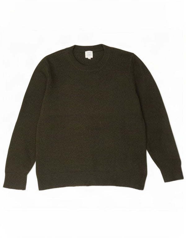 John Lewis ženski džemper s okruglim izrezom UK 18 XL kaki merino vuna