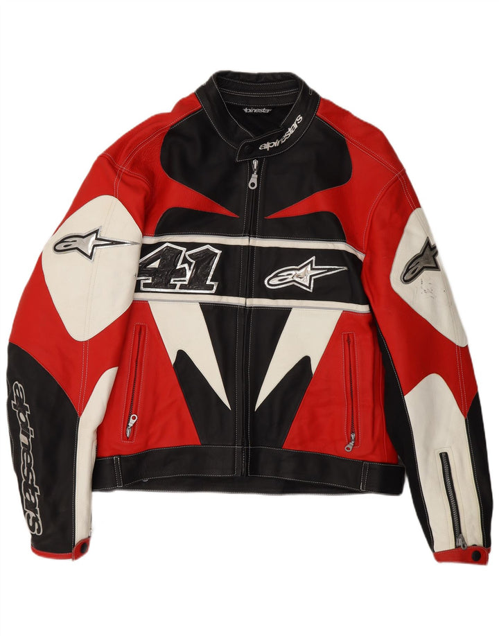 Alpinestars muška grafička trkaća jakna UK 38 Medium Red Colourblock Biker
