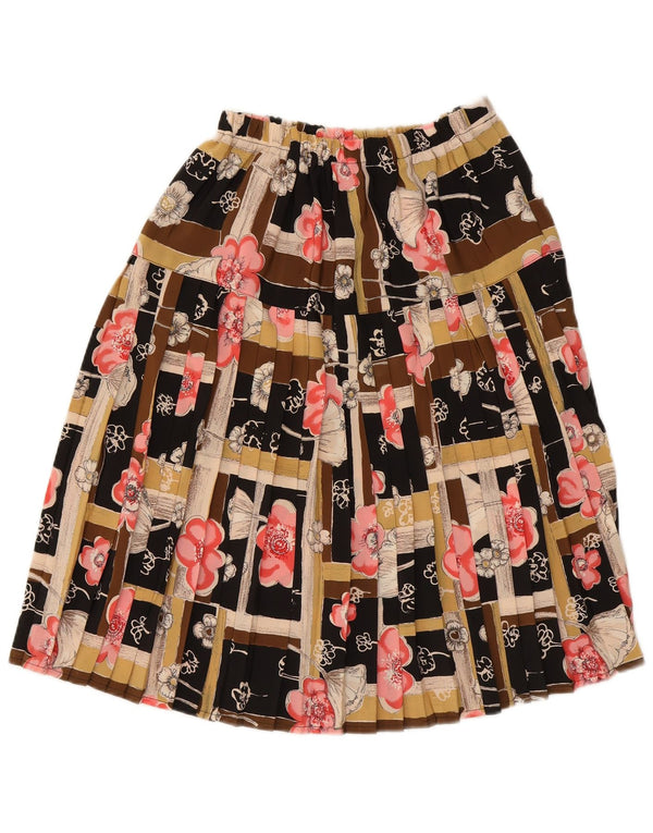 VINTAGE Womens High Waist A-Line Skirt IT 56 4XL W26 Multicoloured Floral