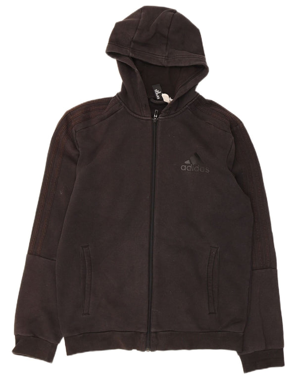 ADIDAS muški pulover s kapuljačom na patentni zatvarač Srednje crni pamuk