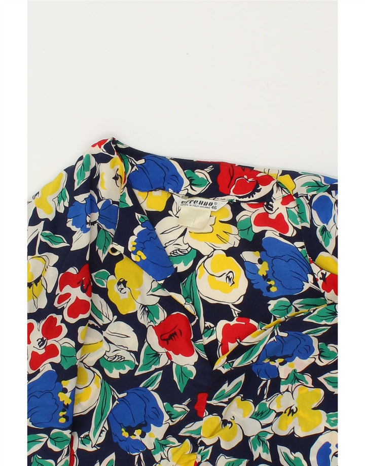 VINTAGE Womens Long Sleeve Blouse Top IT 46 Large Multicoloured Floral Vintage Vintage and Second-Hand Vintage from Messina Hembry 