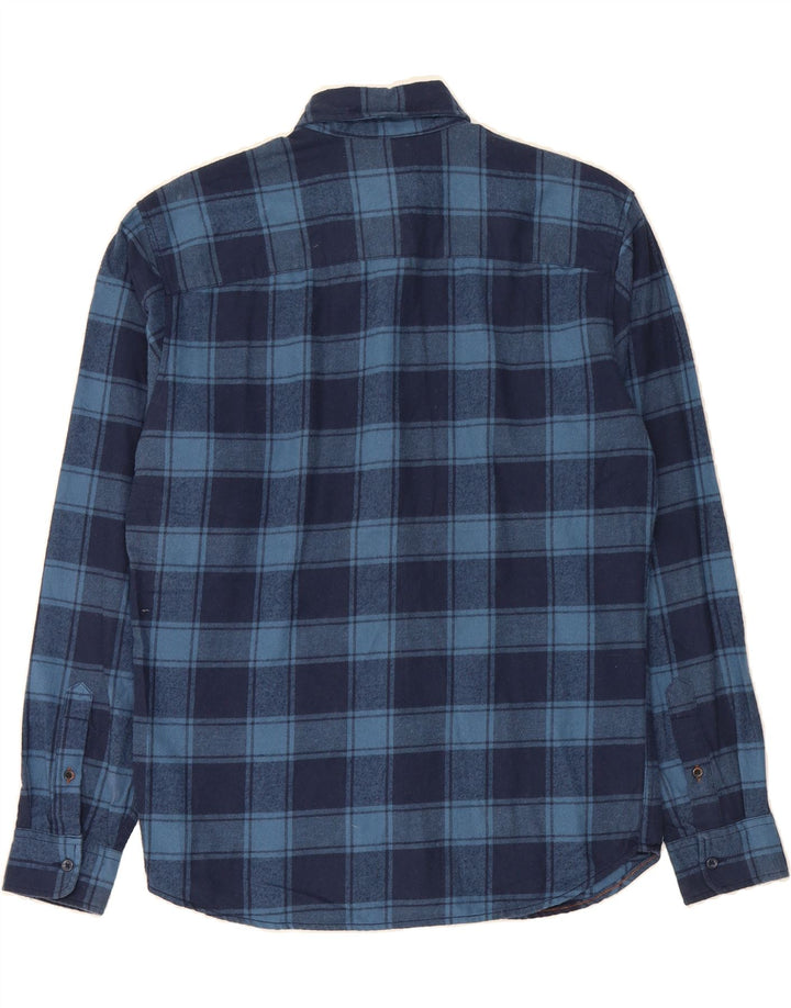 JACK & JONES Mens Flannel Shirt Small Navy Blue Check Cotton Vintage Jack & Jones and Second-Hand Jack & Jones from Messina Hembry 