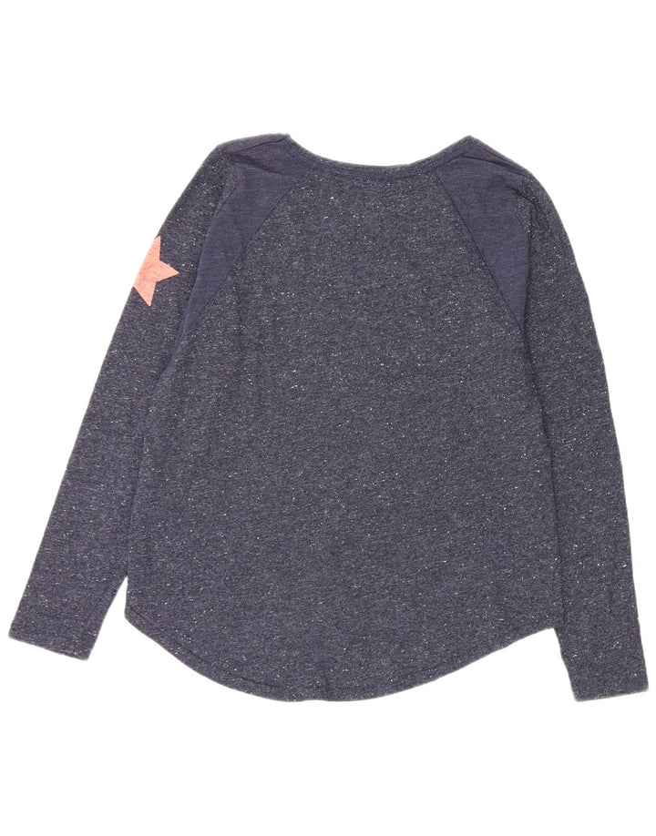 Superdry ženska majica dugih rukava s grafikom UK 14 Srednje mornarsko plava s mrljama