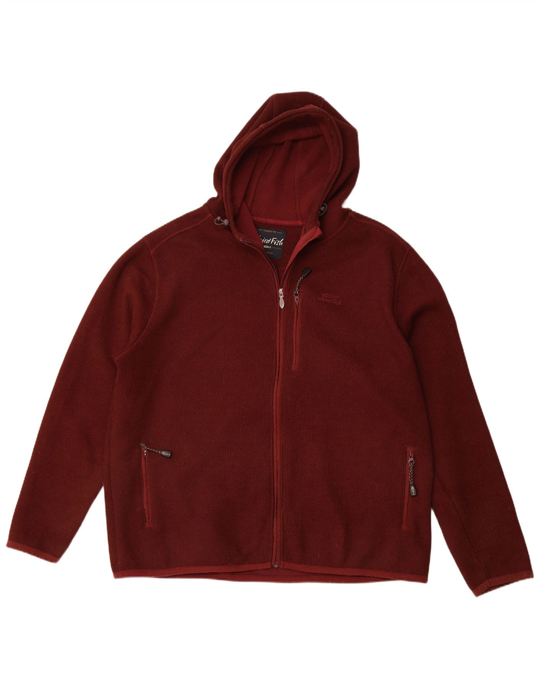 WEIRD FISH Muški pulover s kapuljačom na patentni zatvarač 3XL kestenjasti poliester