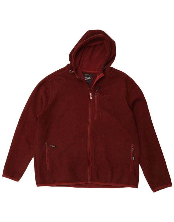 WEIRD FISH Muški pulover s kapuljačom na patentni zatvarač 3XL kestenjasti poliester