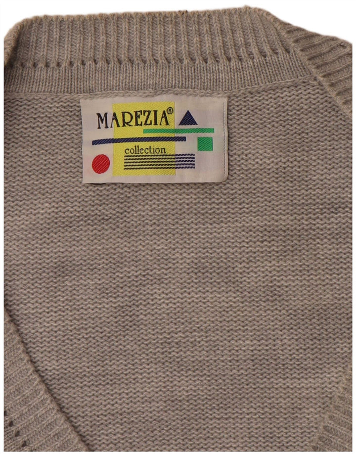 Vintage ženski kardigan džemper UK 18 XL sivi patchwork