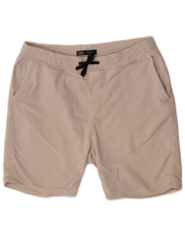 Zara muške sportske kratke hlače Regular Fit Large Beige Pamuk
