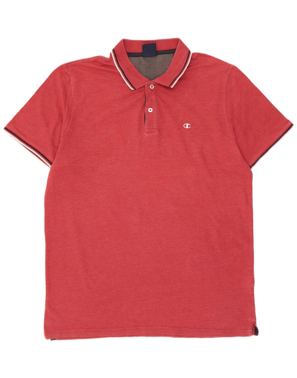 CHAMPION Mens Polo Shirt XL Red Cotton