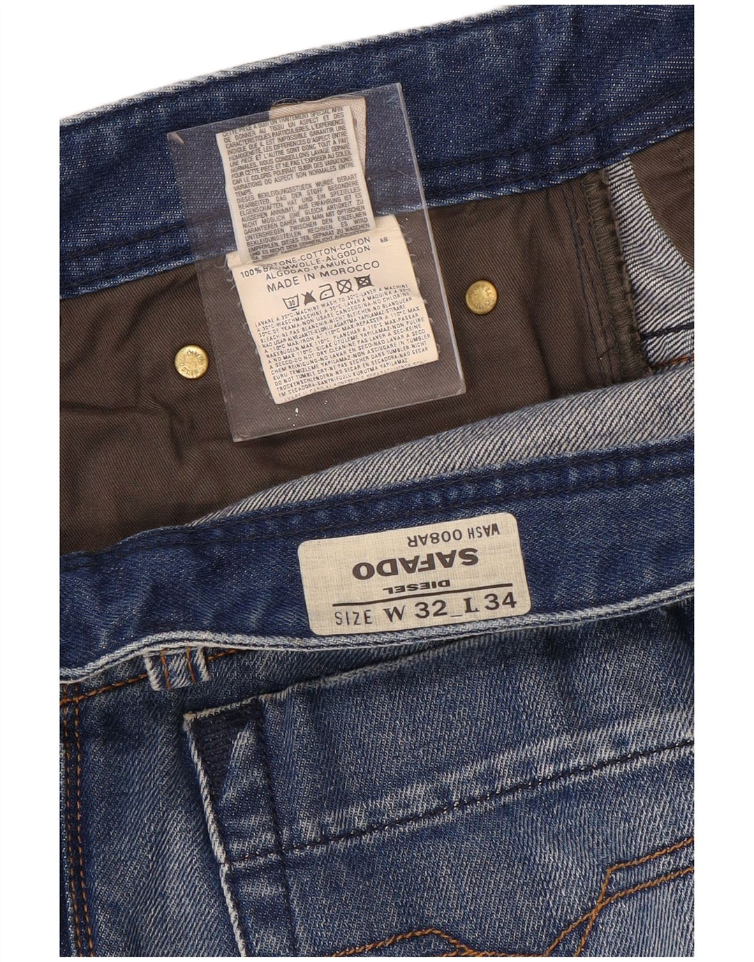 DIESEL Ženske ravne traperice Safado, W32 L34, plavi pamuk