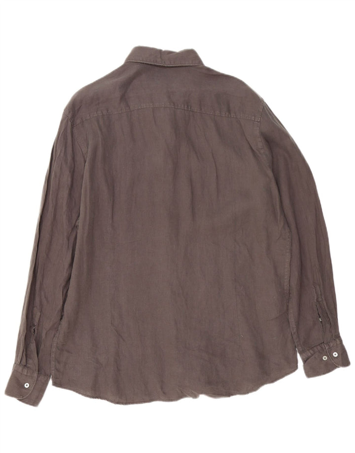 MASSIMO DUTTI Muška košulja XL sivi lan