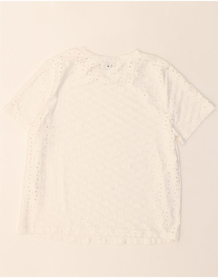 ZARA Womens Crochet Blouse Top UK 14 Medium White Polyester Vintage Zara and Second-Hand Zara from Messina Hembry 