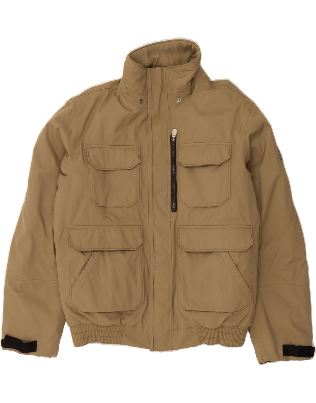 MURPHY & NYE Mens Bomber Padded Jacket UK 40 Large Khaki Polyamide Vintage Murphy & Nye and Second-Hand Murphy & Nye from Messina Hembry 