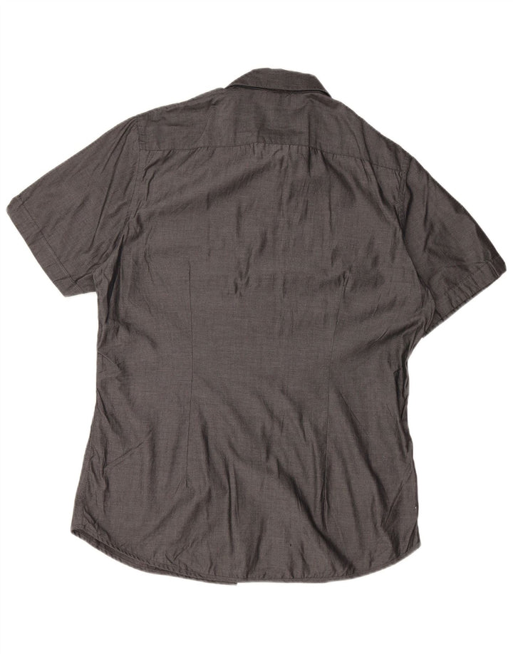 CALVIN KLEIN Muška uska košulja kratkih rukava, veliki sivi pamuk