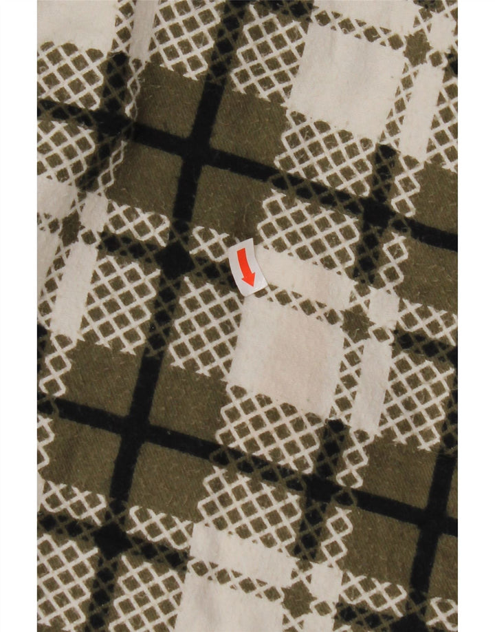 VINTAGE ženska šerpa jakna UK 16 Veliki zeleni karirani