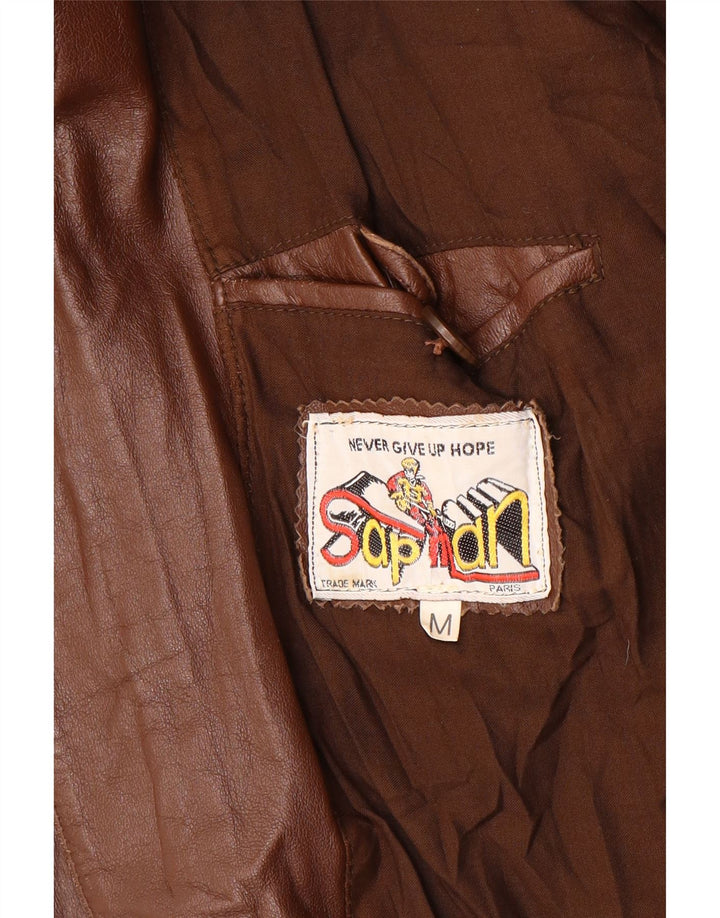 VINTAGE muška kožna jakna UK 38 Srednje smeđa