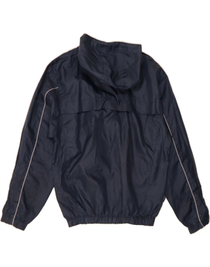 UMBRO Boys Hooded Rain Jacket 10-11 Years Medium  Navy Blue Polyester Vintage Umbro and Second-Hand Umbro from Messina Hembry 