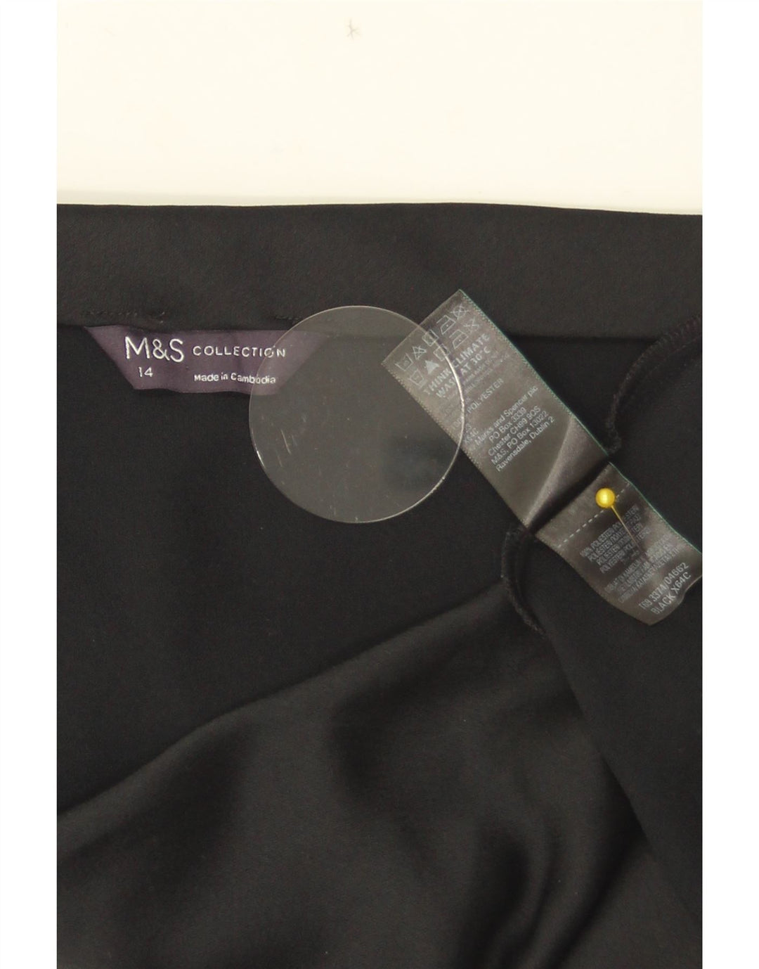 Marks & Spencer ženska suknja A-kroja UK 14 velika W33 crni poliester