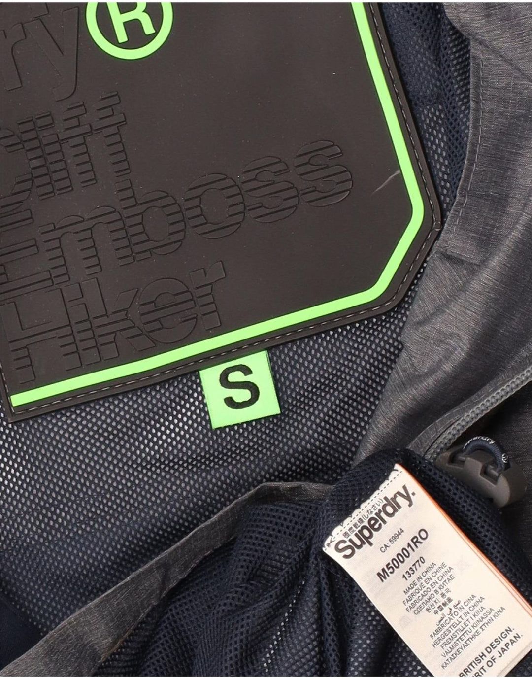 Superdry muška kišna jakna s kapuljačom UK 36 Mala siva najlonska