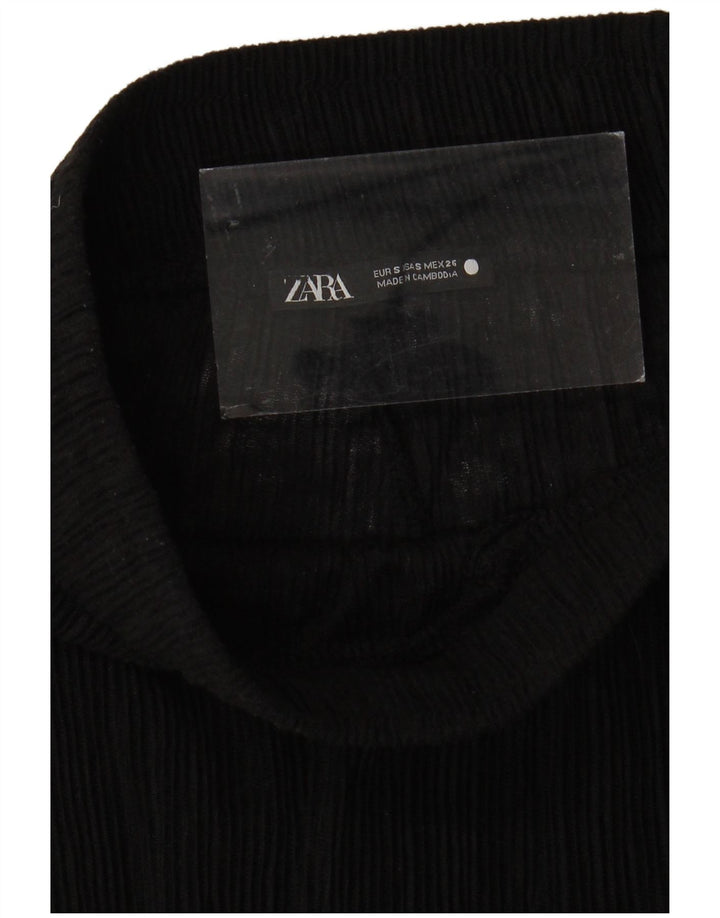 Zara ženske prozirne široke hlače male W24 L31 crne