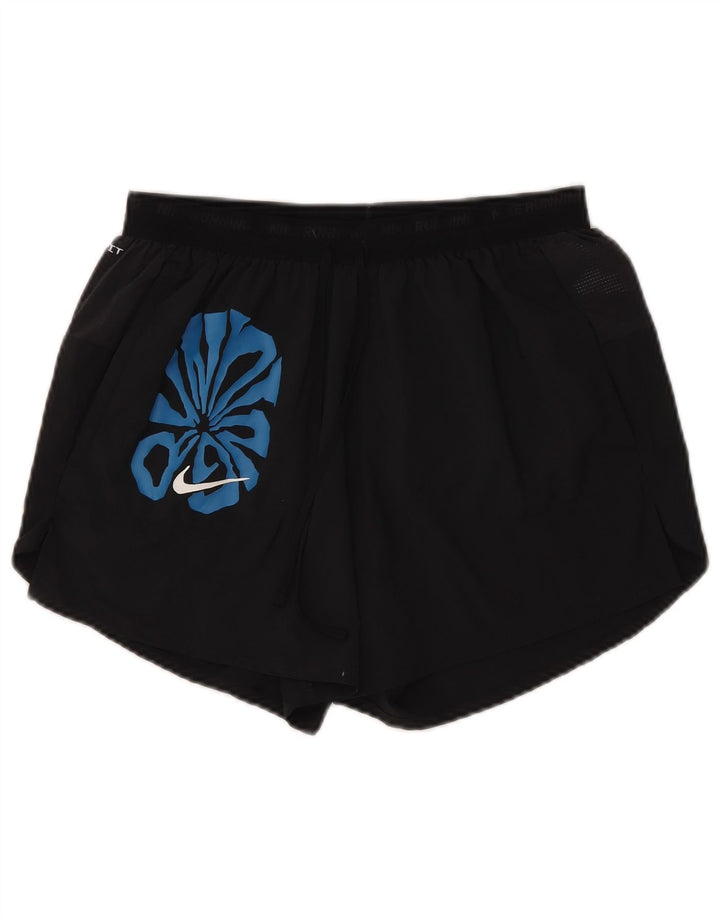 Nike Ženske Dri Fit Graphic Sport Shorts UK 14 Srednje crni poliester