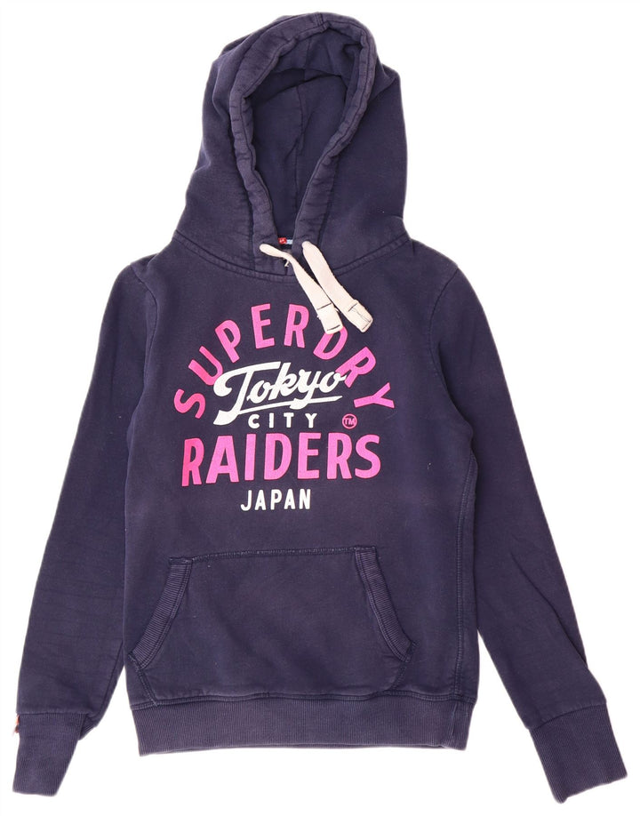 SUPERDRY Ženska majica s kapuljačom s grafičkim motivima UK 10 Mali tamnoplavi pamuk