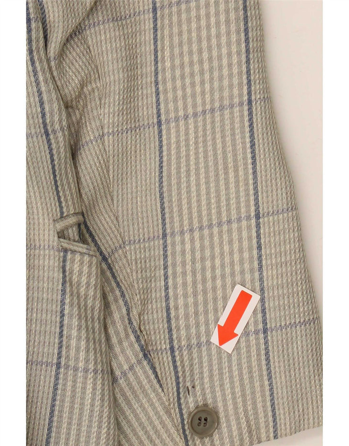 Marzotto muška jakna s dvostrukim kopčanjem UK 38 Medium Grey Check Linen
