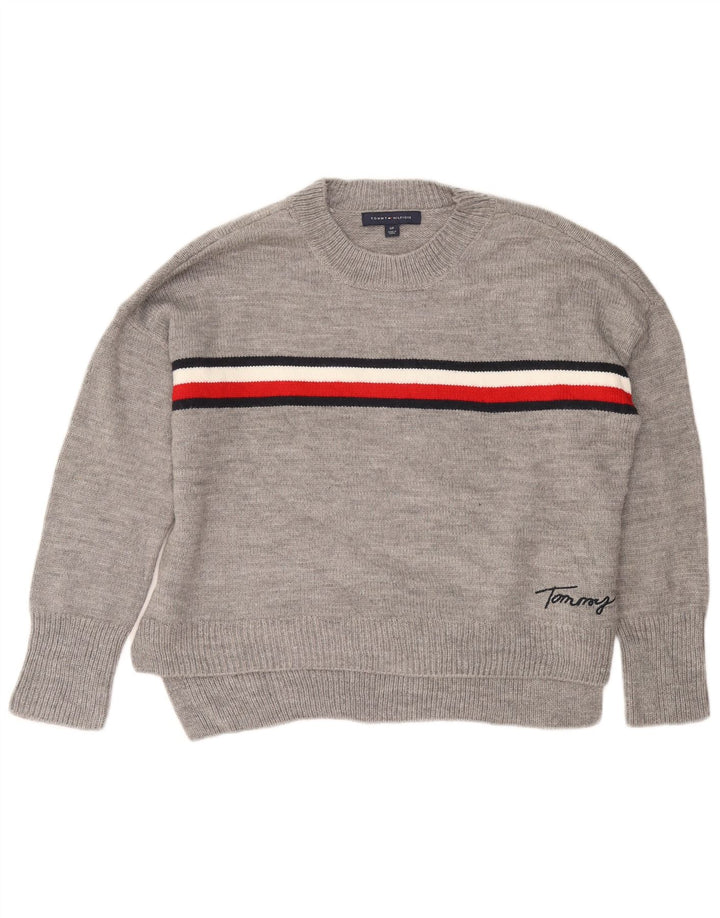 TOMMY HILFIGER Ženski pulover s okruglim izrezom UK 10 Small Gray