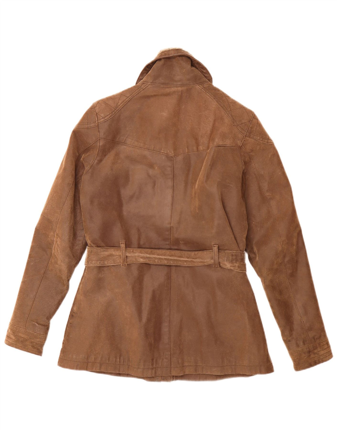 Fat Face ženska vintage fit kožna jakna UK 12 srednje smeđa
