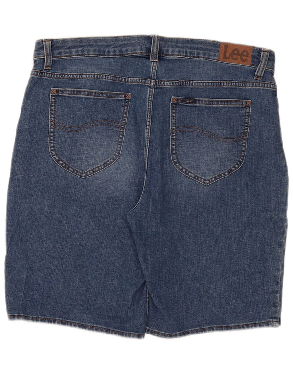 Lee Ženske bermuda traper kratke hlače srednjeg rasta US 18 2XL W36 Plave