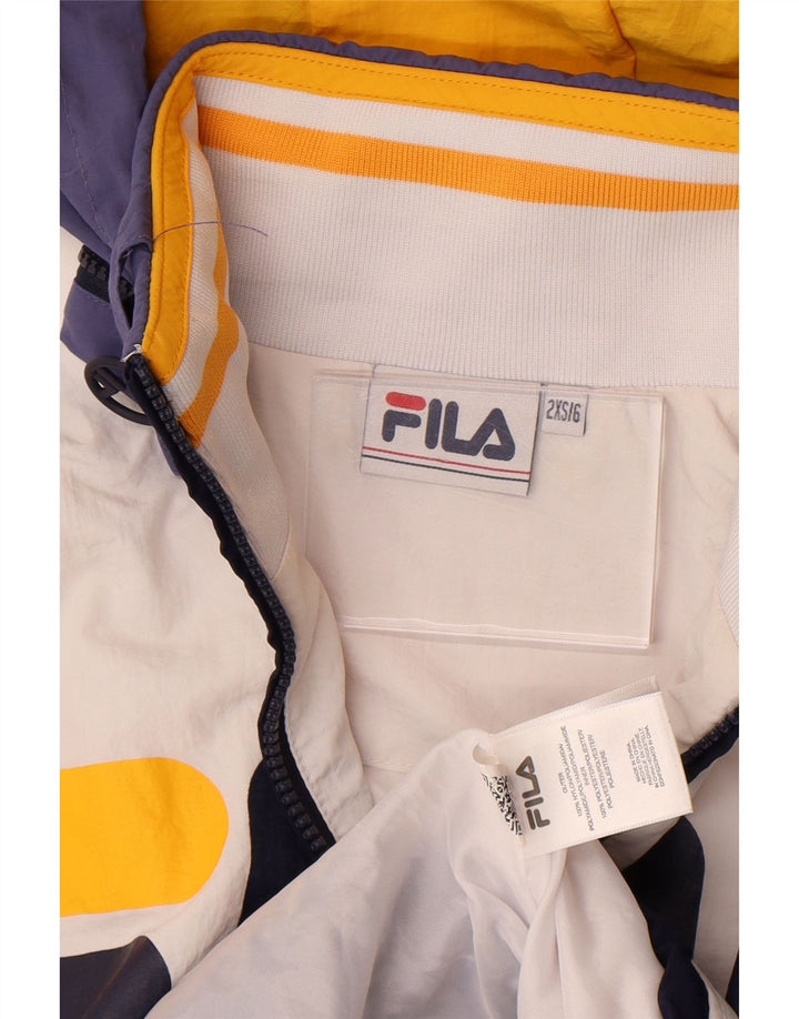 Fila Boys Oversized Graphic Anorak Jakna 5-6 Years 2XS White Colourblock