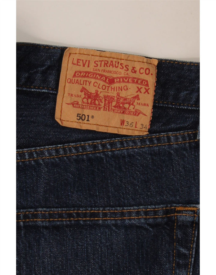 LEVI'S muške 501 ravne traperice W36 L30 tamnoplavi pamuk