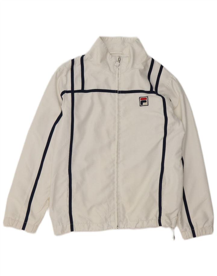 FILA Boys White Line Gornja jakna trenirke 8-9 godina bijeli poliester