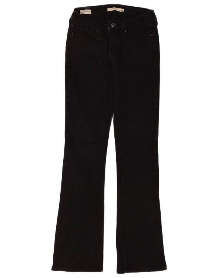 Levi's ženske 715 Bootcut traperice W26 L32 crni pamuk