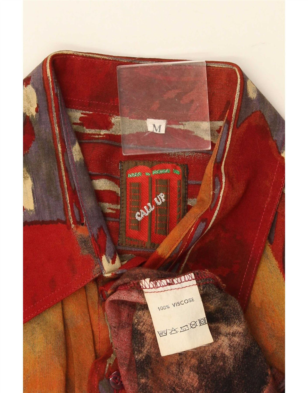 Vintage muška košulja s apstraktnim uzorkom srednje raznobojna viskoza
