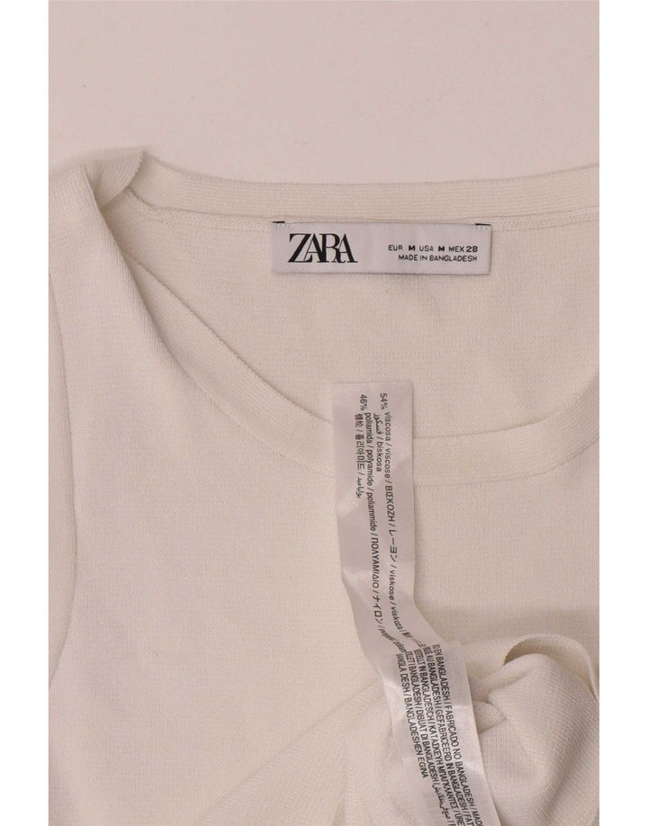 Zara ženski kratki prsluk UK 12 srednje bijele viskoze