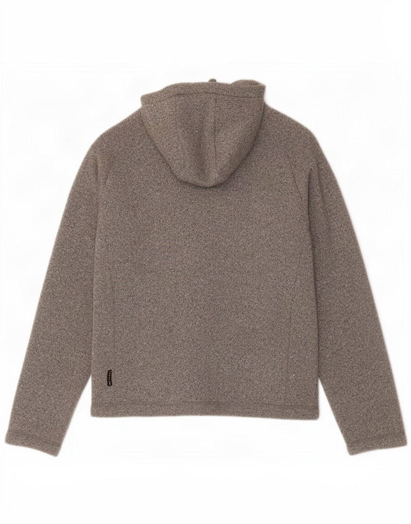 Jack Wolfskin ženski pulover s kapuljačom na patentni zatvarač UK 18/20 XL sivi flekasti poliester