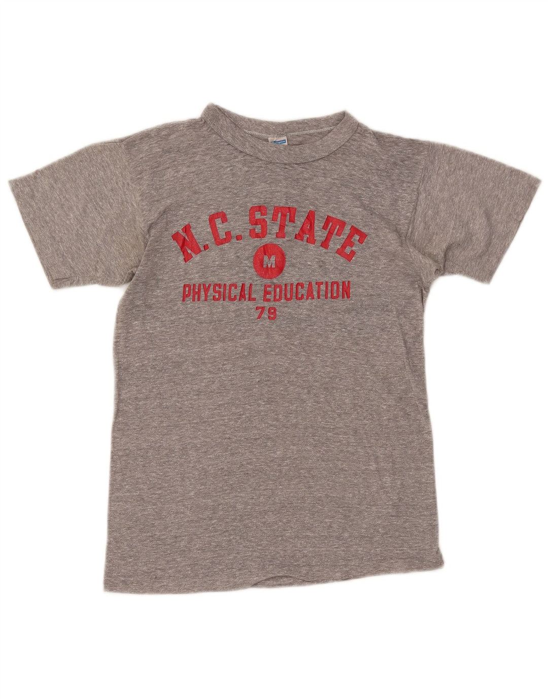 CHAMPION Ženska grafička majica kratkih rukava UK 12 srednje sivi poliester