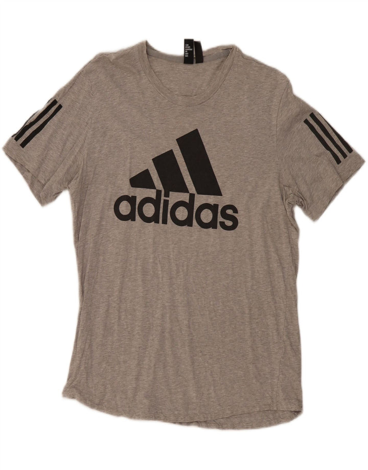 Adidas muška majica s grafičkim motivima, srednje sivi pamuk