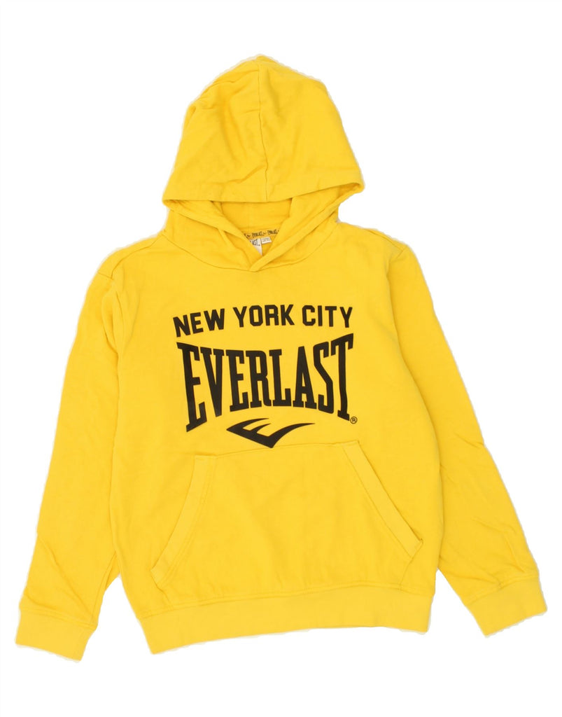 EVERLAST Boys New York City Graphic Hoodie Jumper 10-11 Years Yellow Vintage Everlast and Second-Hand Everlast from Messina Hembry 